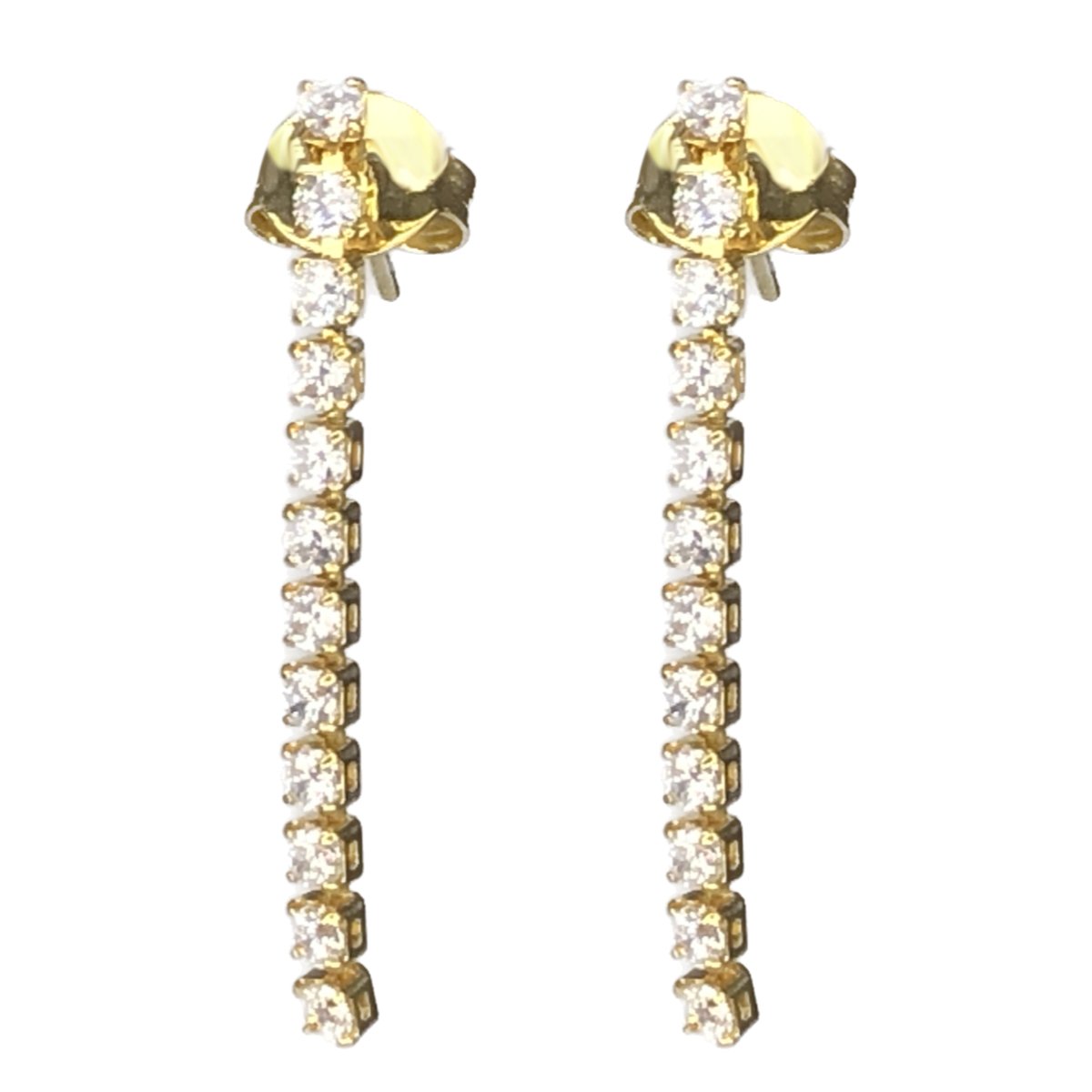 Aros bañados en oro 12 circones en hilera 30mm BE00106