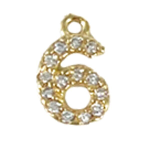 Charm Enchapado en oro Número 6 (DCH0219)